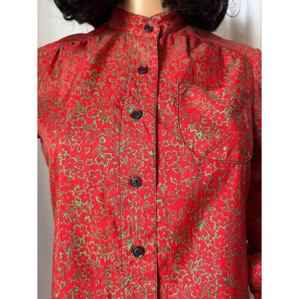 Vintage Schrader Sport New York red Mandarin collar belted dress medium - Picture 12 of 16